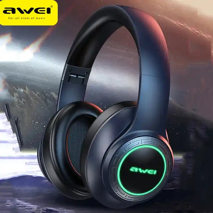 Awei A300BL Wireless Headset Strong Bass Stereo Foldable LED Breathing Lighting With Built-in Microphone